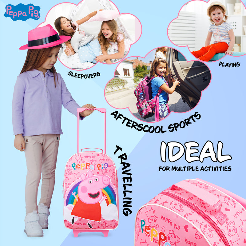 Peppa Pig Suitcase for Girls Carry On Travel Bag with Wheels - Get Trend