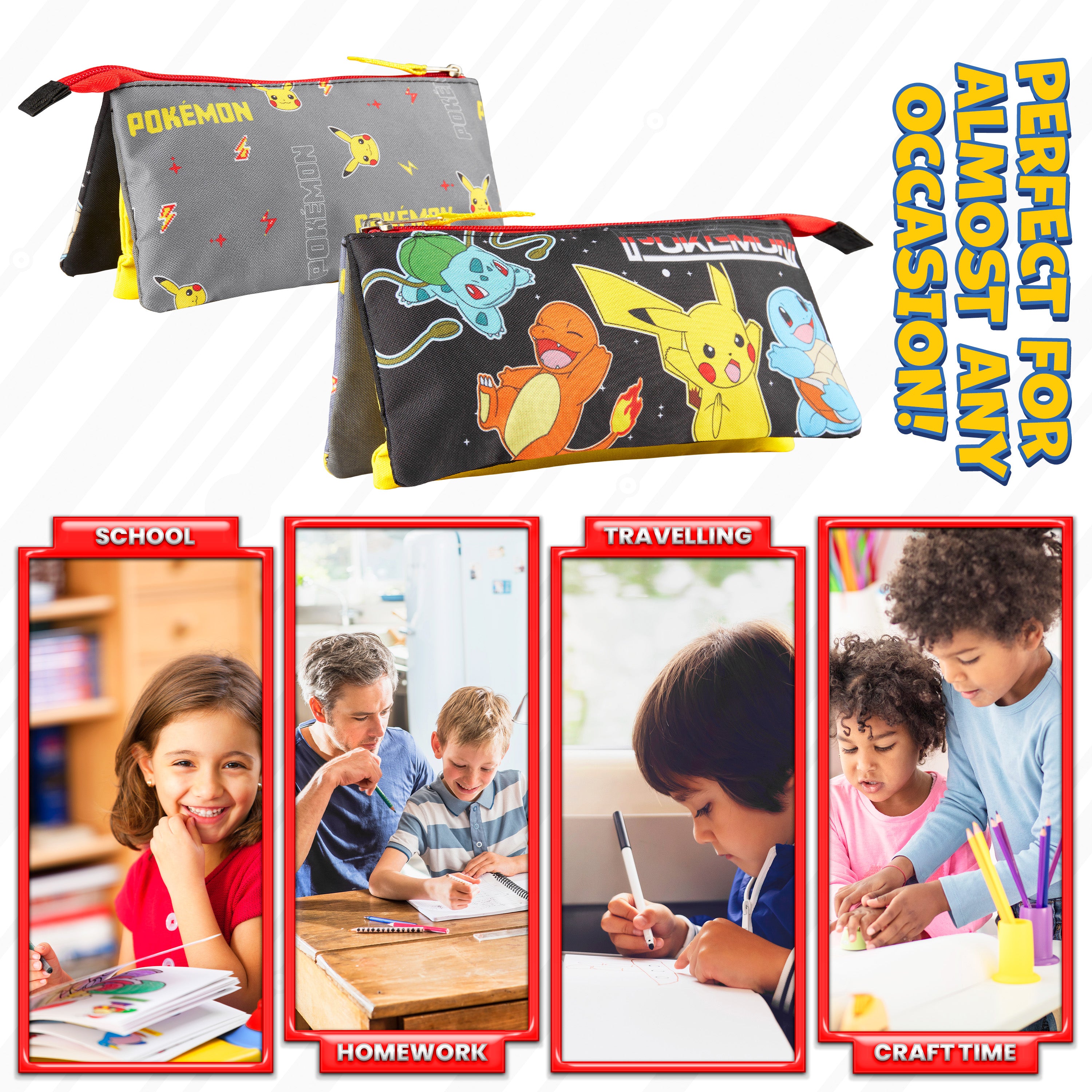 Pokemon Pencil Case for Boys and Girls - Pikachu School Supplies - Get Trend