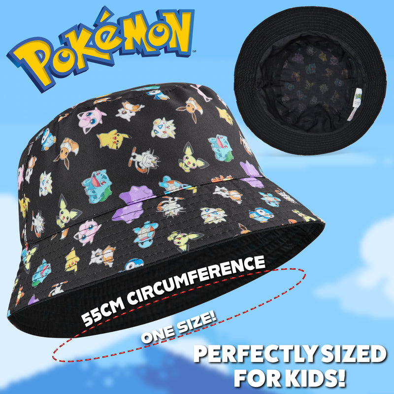 Pokemon Bucket Hat for Kids, All Over Print Pokemon Gifts