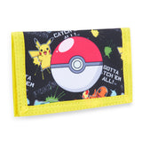 Pokemon Kids Trifold Wallet with Zipped Coin Compartment and Clear ID Pocket