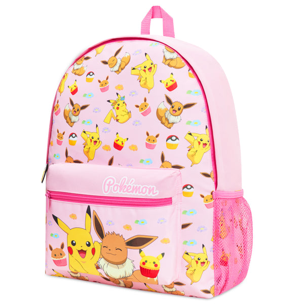 Pokemon Backpack Kids School Bag Boys Girls Teens Pikachu Eevee Pokeball