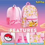 Pokemon Backpack Kids School Bag Boys Girls Teens Pikachu Eevee Pokeball - Get Trend