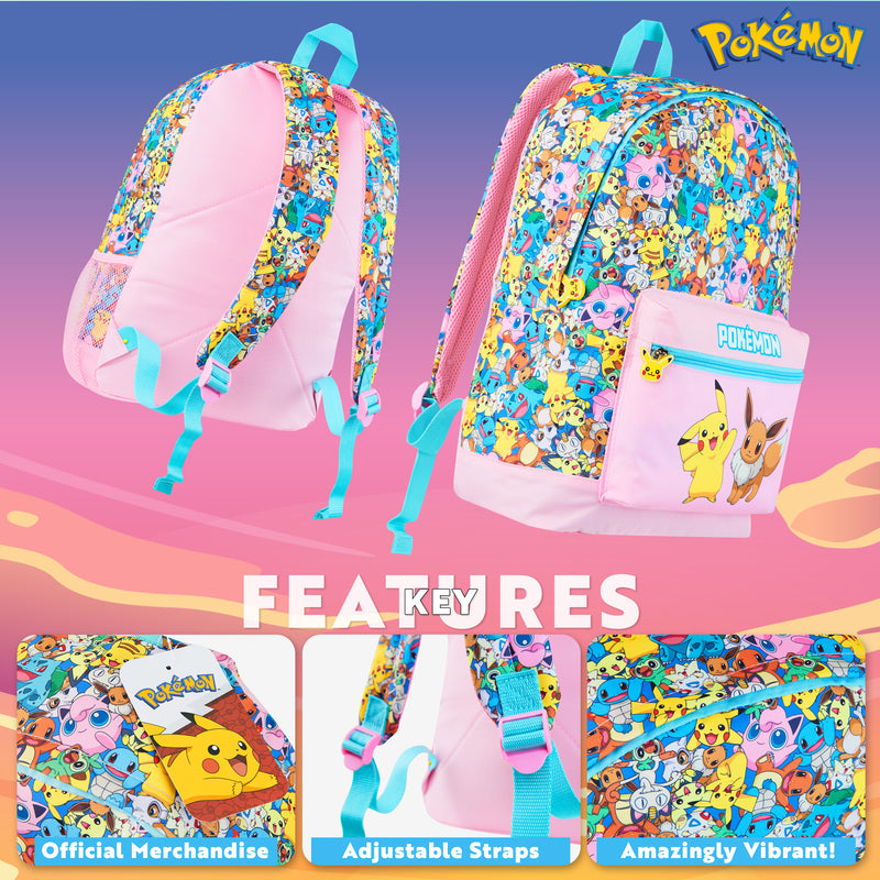 Pokemon Backpacks for Girls and Boys - Eevee and Pikachu Backpack