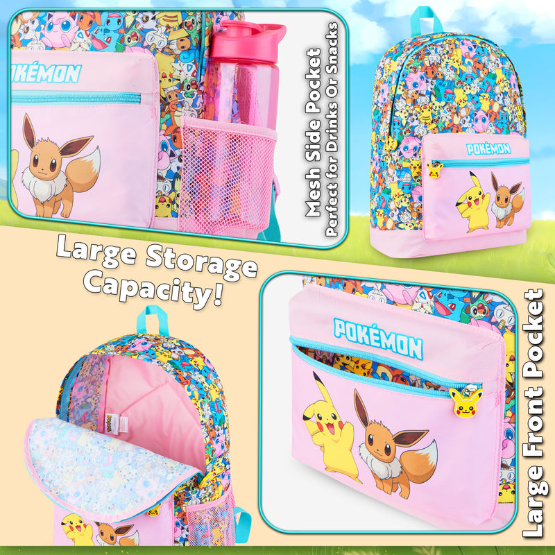 Pokemon Backpack Pattern Pokemon Backpacks for Girls and Boys - Eevee and Pikachu Backpack for sale