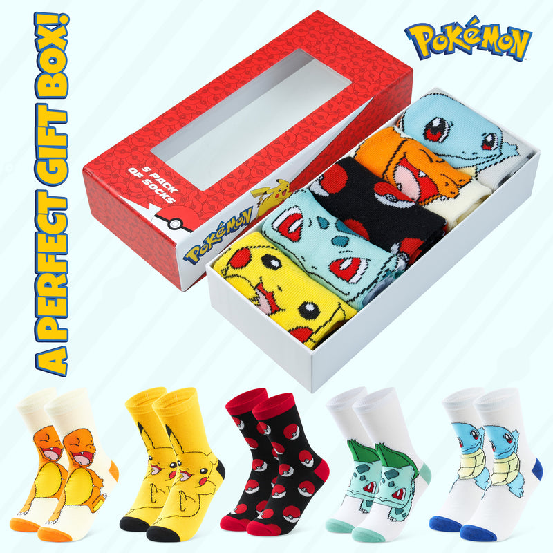 Pokemon Boys Socks 5 Pack Pikachu Ankle Socks, Kids Socks 5 Pack