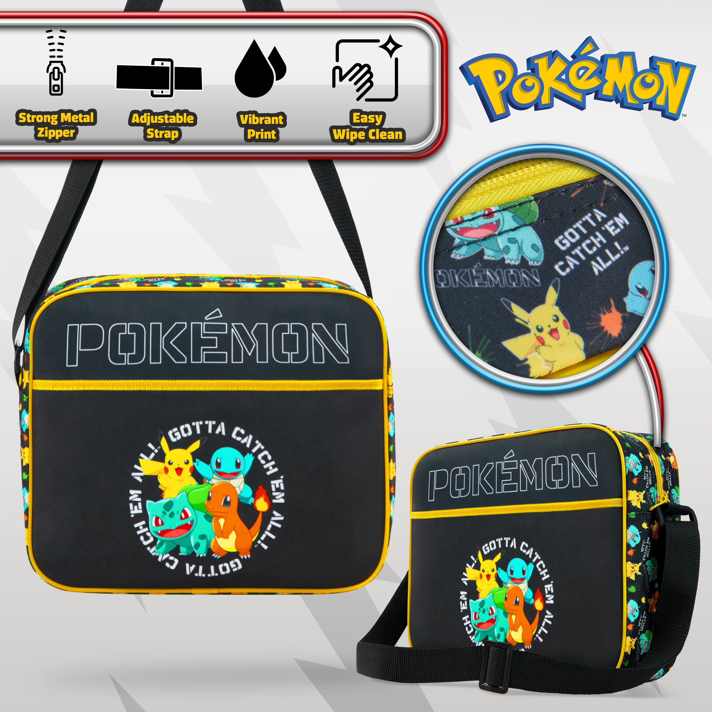 Pokemon Crossbody Bag Kids Messenger Bag Boys Pikachu School Girls Shoulder Bag Kids Backpack Kids Travel Bag Teenagers - Get Trend