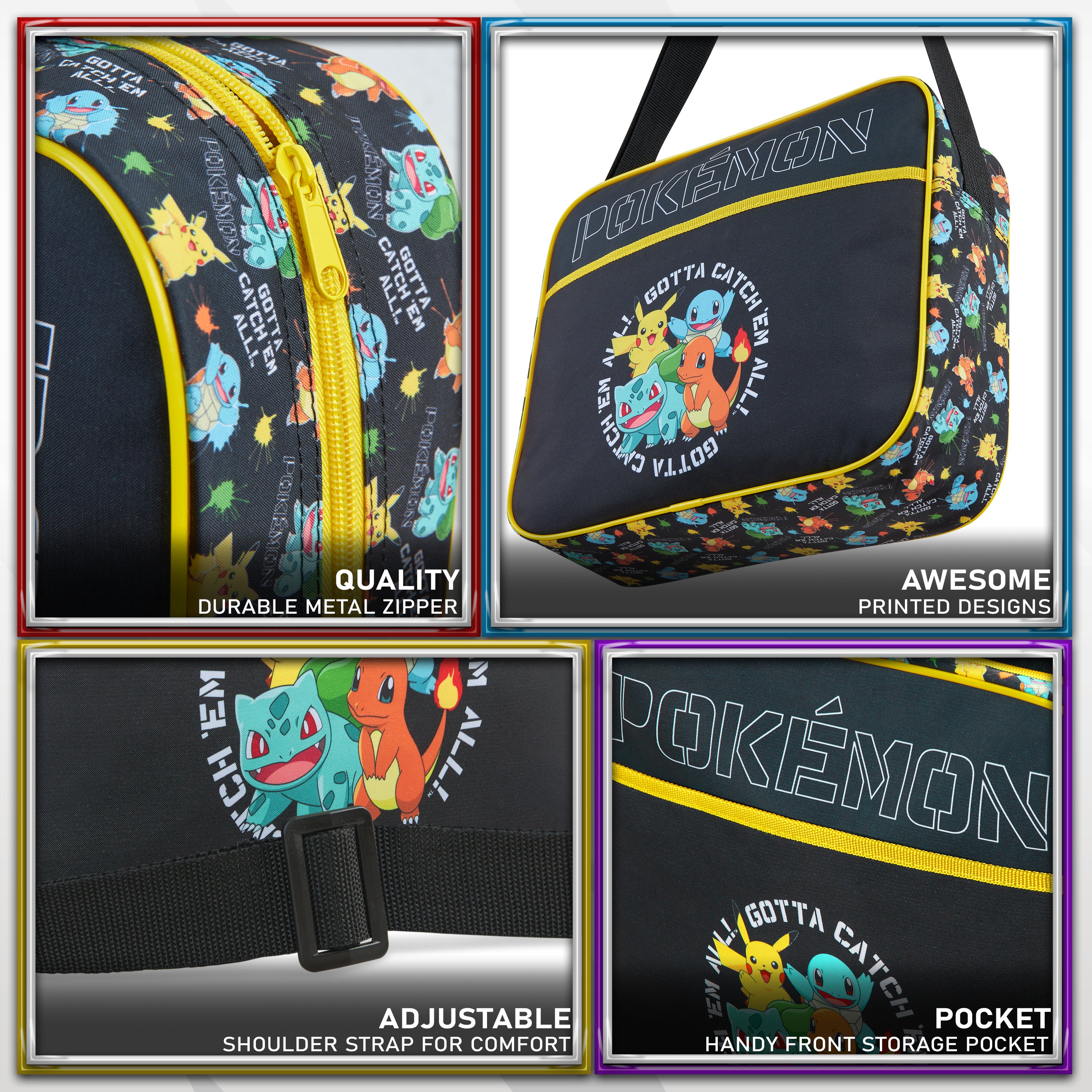 Pokemon Crossbody Bag Kids Messenger Bag Boys Pikachu School Girls Shoulder Bag Kids Backpack Kids Travel Bag Teenagers - Get Trend