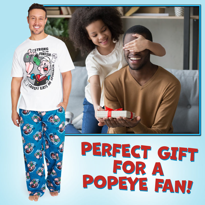 Popeye Mens Pyjamas - Short Sleeve Pyjama Set for Men