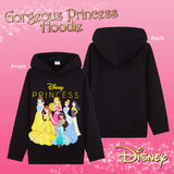 Disney Princess Hoodie for Girls - Princess Hooded Sweatshirt or Hoodie Dress for Kids 2-12 Years Soft Comfy Girls Gifts (Black