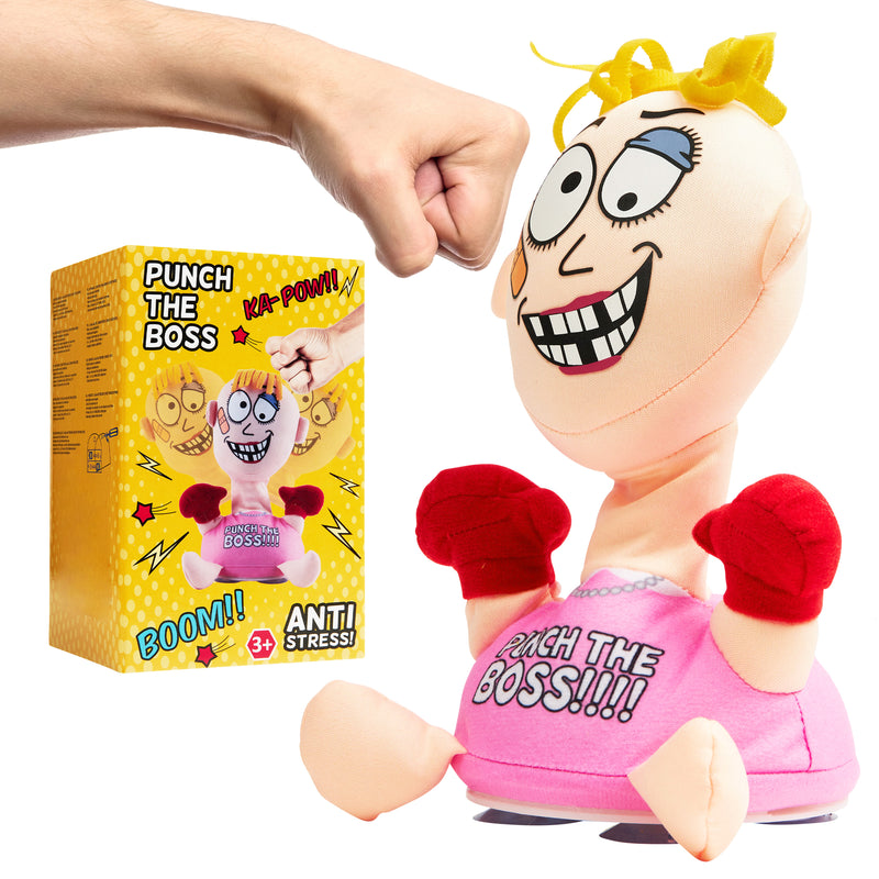 KreativeKraft Stress Relief Toys for Adults - Punch The Boss - Pink