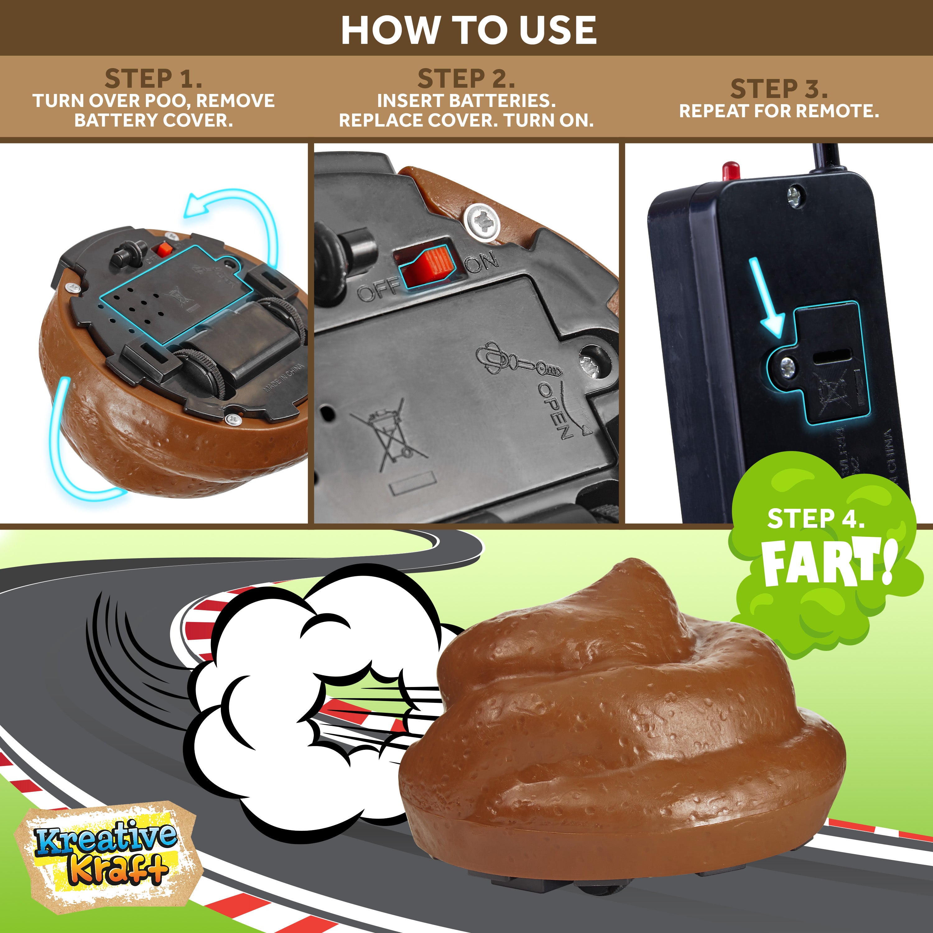 Fake Poo Game Battery Operated with Remote Control - Get Trend