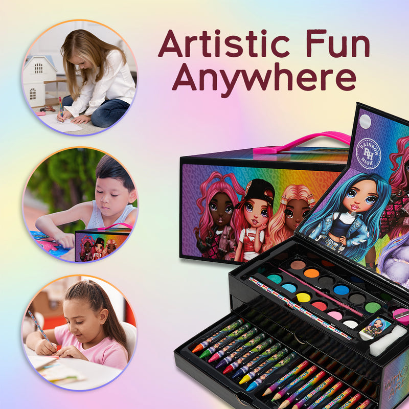 Rainbow High Art Set Kids 40 Plus Pieces,  Kids Colouring Sets