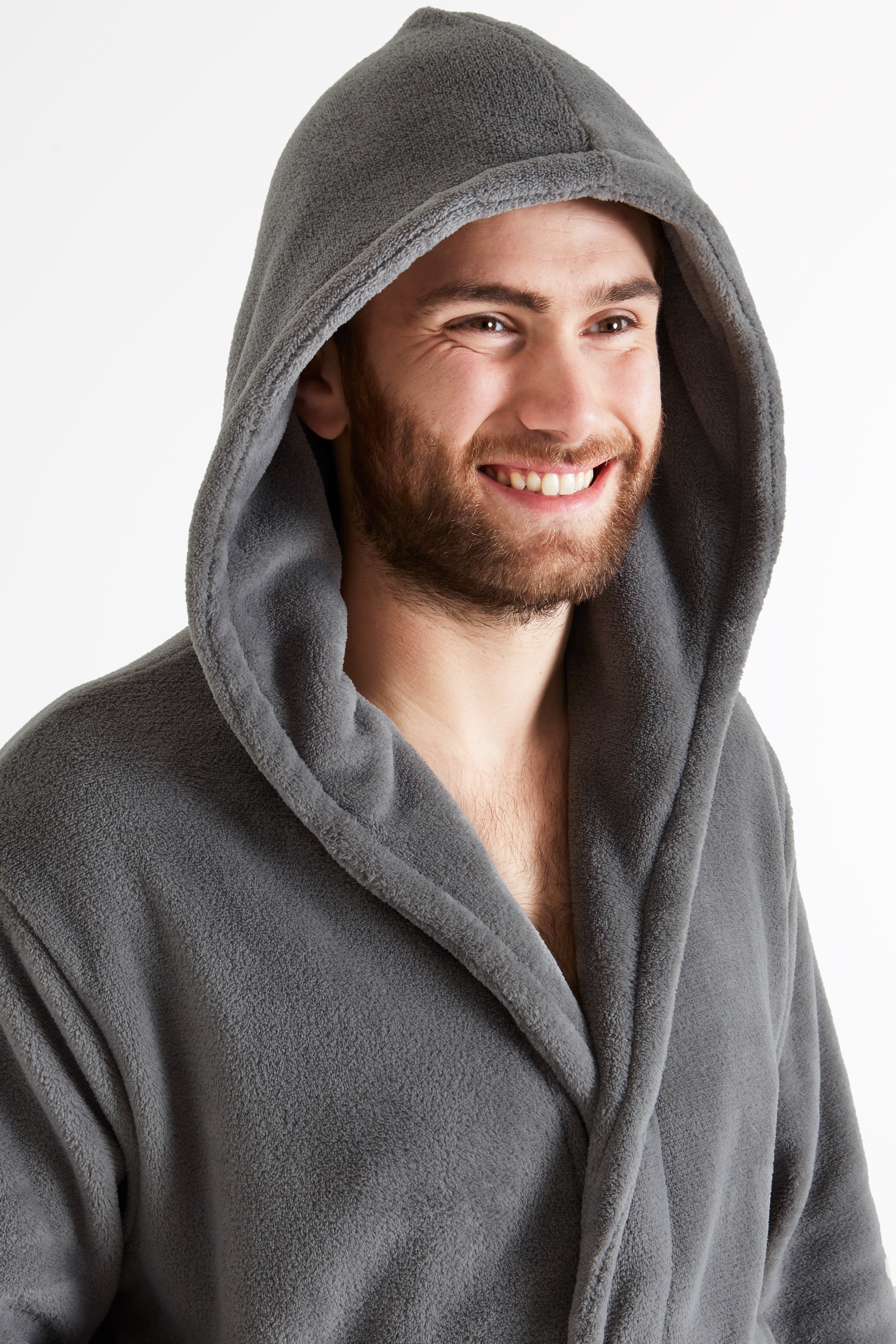 CityComfort Mens Dressing Gown, Shawl Collar or Hooded Bathrobe Super Soft Fleece Cosy Loungewear Adults Teens - Gifts for Him - Get Trend