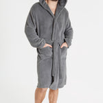 CityComfort Mens Dressing Gown, Shawl Collar or Hooded Bathrobe Super Soft Fleece Cosy Loungewear Adults Teens - Gifts for Him - Get Trend