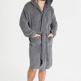 CityComfort Mens Dressing Gown, Shawl Collar or Hooded Bathrobe Super Soft Fleece Cosy Loungewear Adults Teens - Gifts for Him - Get Trend