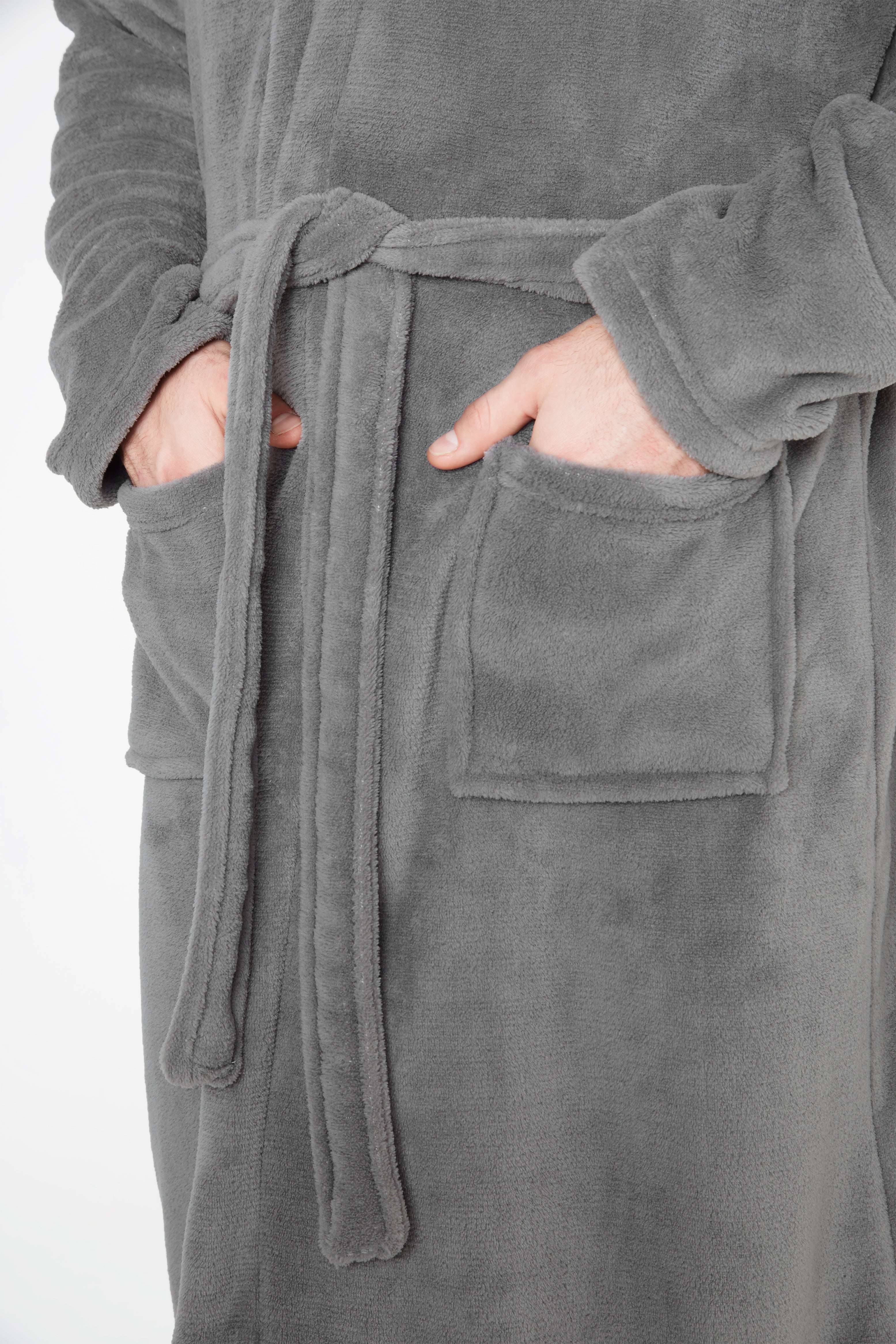 CityComfort Mens Dressing Gown, Shawl Collar or Hooded Bathrobe Super Soft Fleece Cosy Loungewear Adults Teens - Gifts for Him - Get Trend