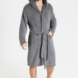 CityComfort Mens Dressing Gown, Shawl Collar or Hooded Bathrobe Super Soft Fleece Cosy Loungewear Adults Teens - Gifts for Him - Get Trend