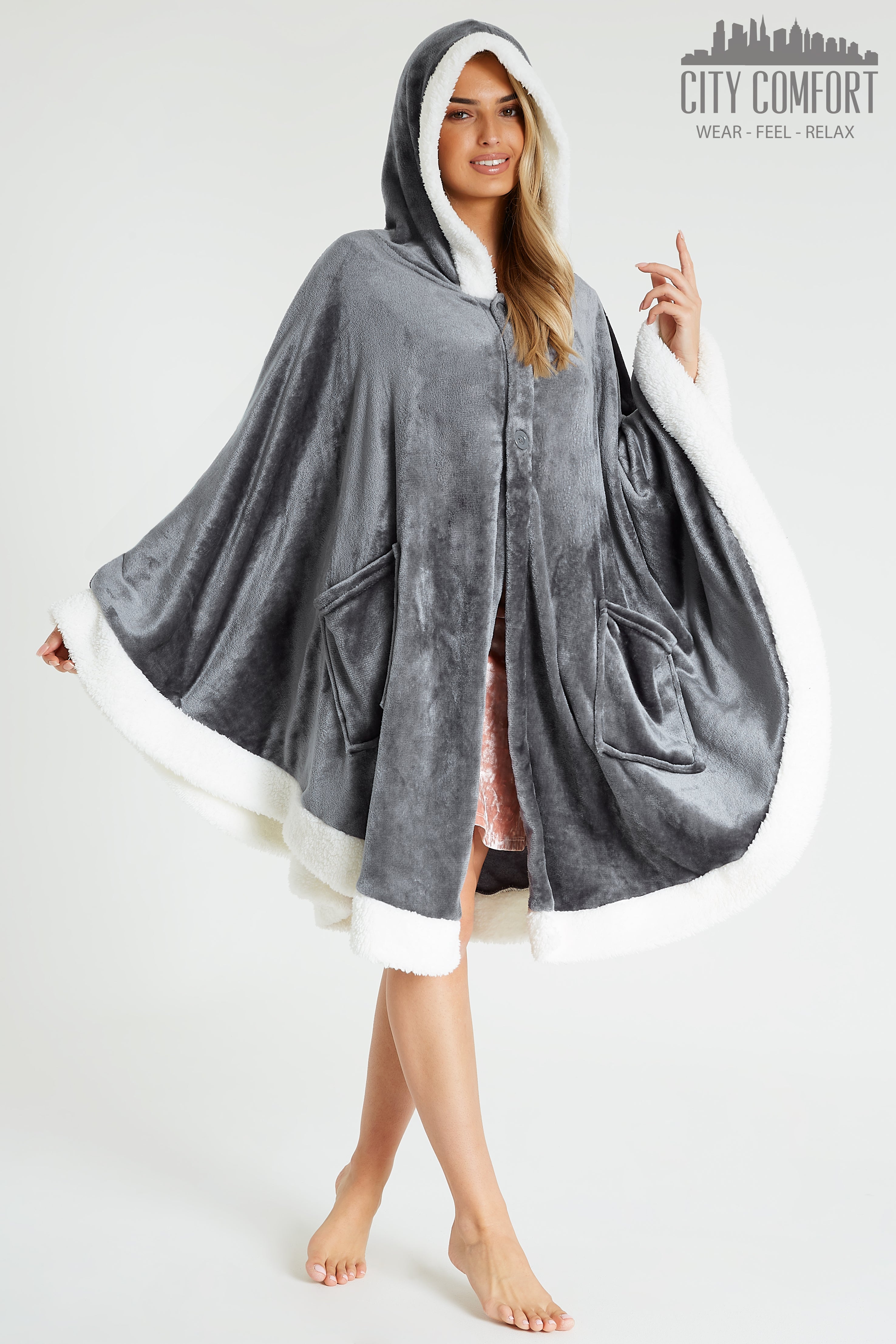 CityComfort Blanket Hoodie For Women Snuggle Sherpa Oversized Hoodie Blanket - Get Trend