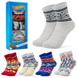 Hot Wheels Boys Calf Socks, Soft Breathable Kids Socks Pack of 5 - Gifts for Boys