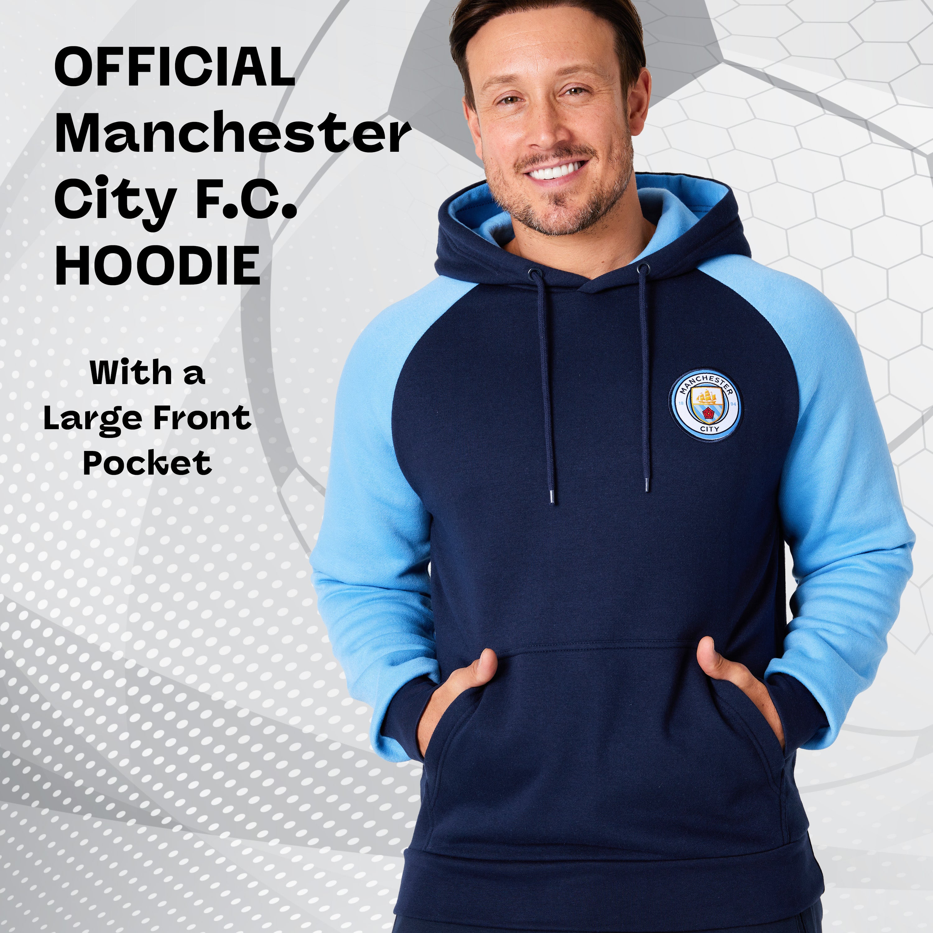 Manchester City F.C. Mens Hoodie with Kangaroo Pocket - Get Trend