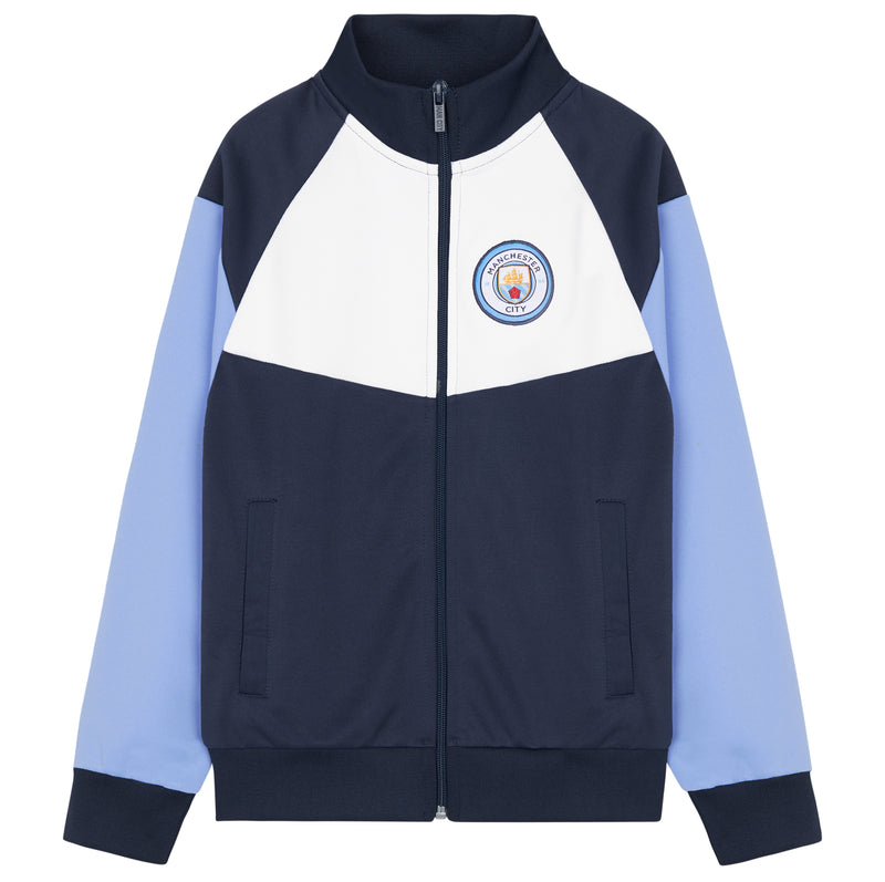 Manchester City F.C. Boys Zip Up Track Jacket with Pockets - Get Trend