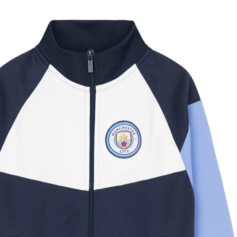 Manchester City F.C. Boys Zip Up Track Jacket with Pockets - Get Trend