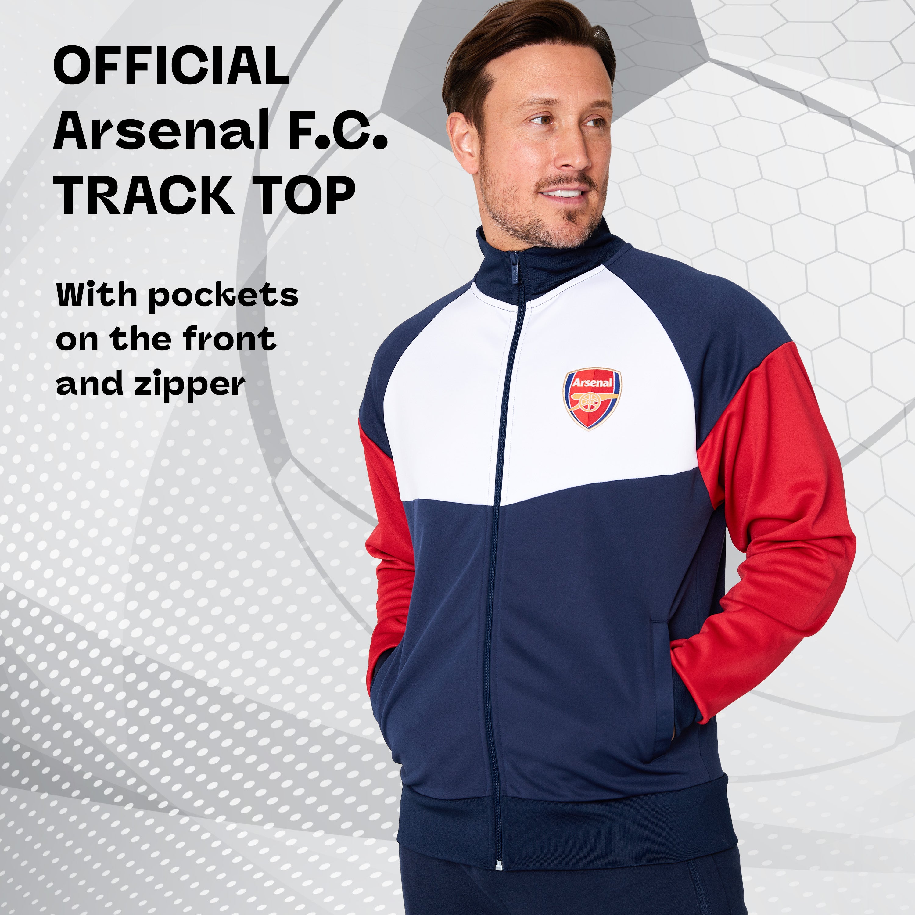 Arsenal F.C. Mens Zip Up Track Jacket with Pockets - Get Trend