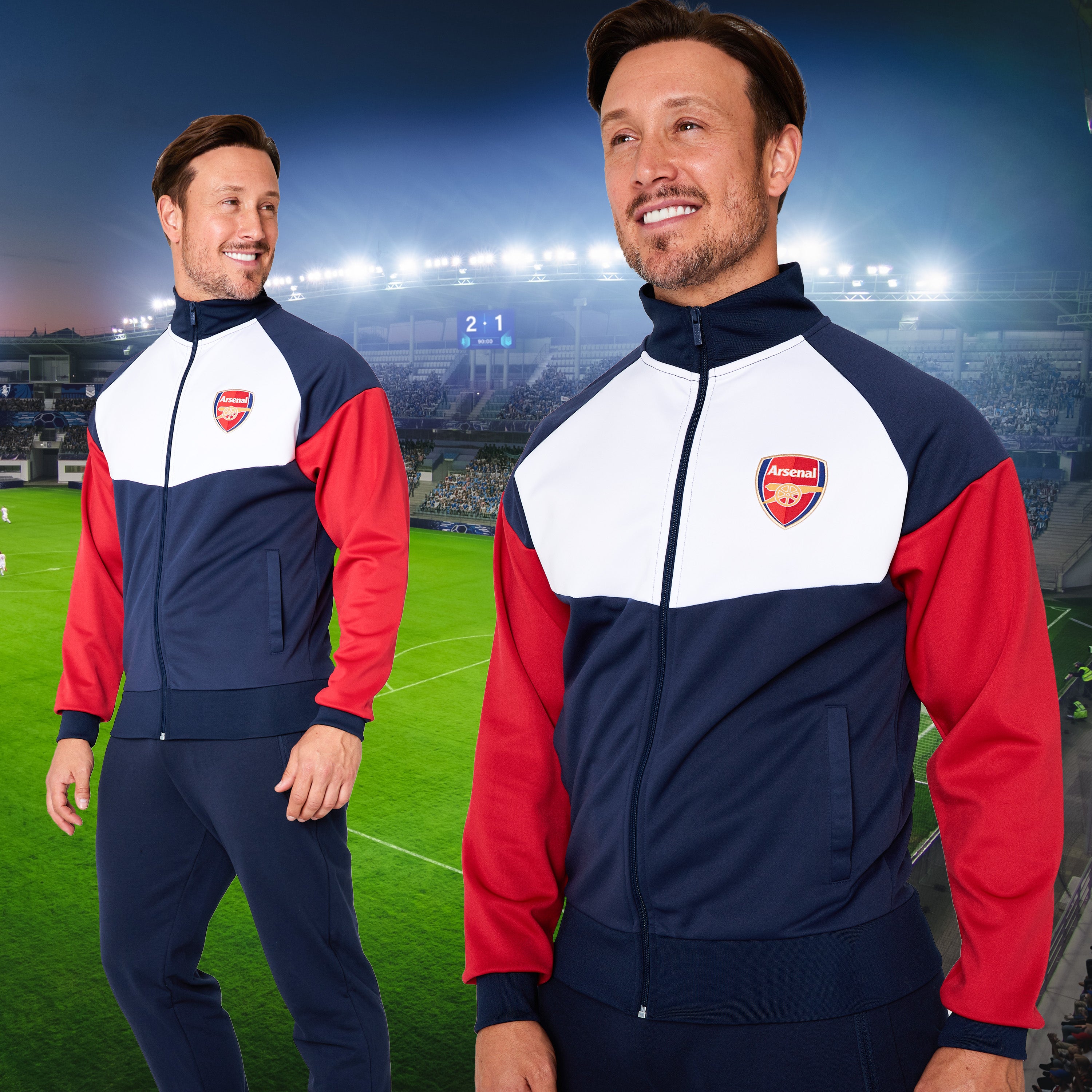 Arsenal F.C. Mens Zip Up Track Jacket with Pockets - Get Trend