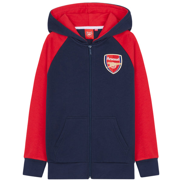 Arsenal F.C. Boys Zip Up Hoodie with Pockets