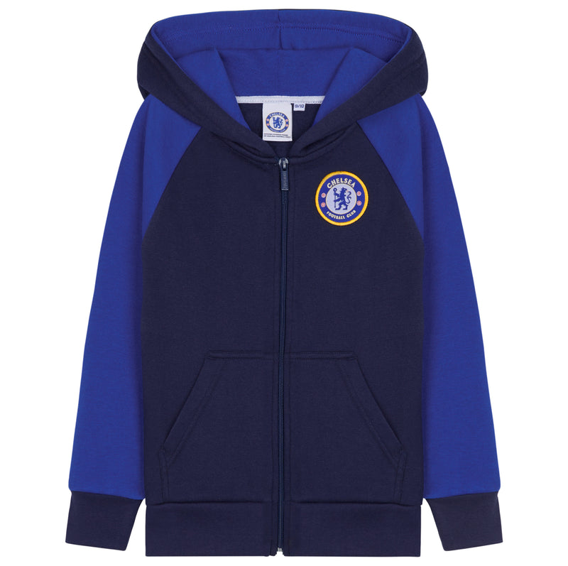 Chelsea F.C. Boys Zip Up Hoodie with Pockets