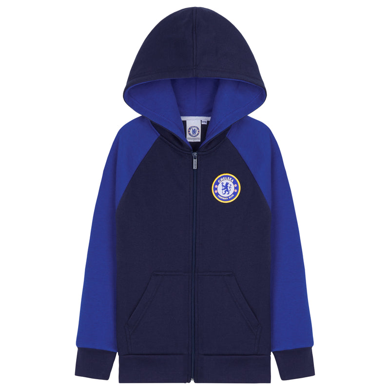 Chelsea F.C. Boys Zip Up Hoodie with Pockets