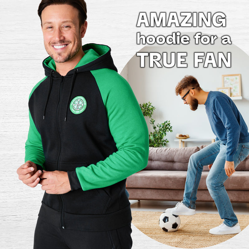 Celtic F.C. Mens Zip Up Hoodie with Pockets