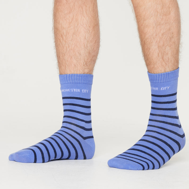 Manchester City FC Mens Socks - Pack of 5 Crew Socks for Men