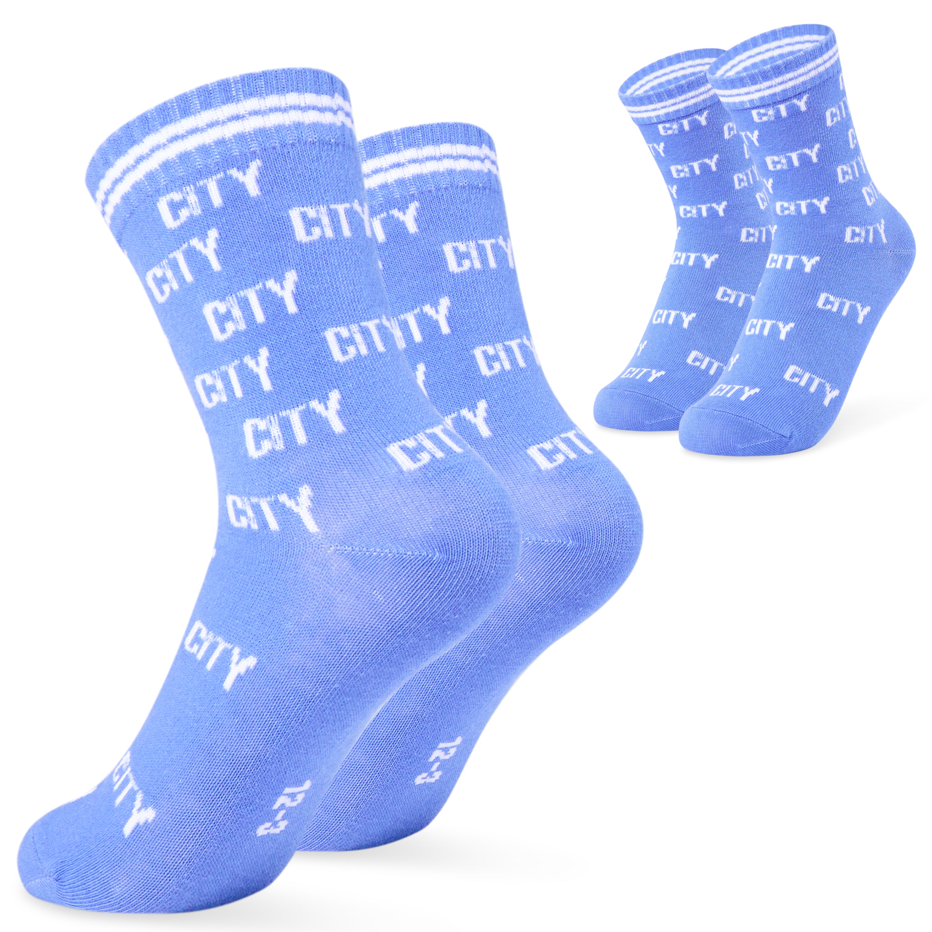 MANCHESTER CITY FC Boys Socks - Pack of 5 Crew Socks for Boys Teenagers - Get Trend