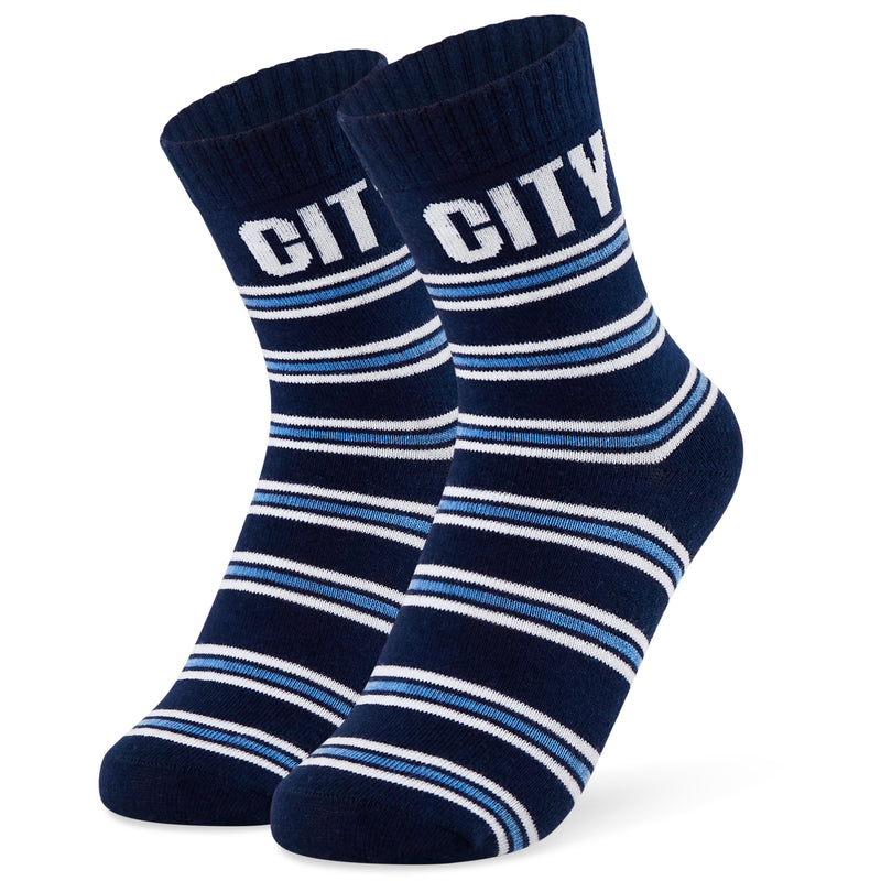 Manchester City FC Boys Socks - Pack of 5 Crew Socks for Boys