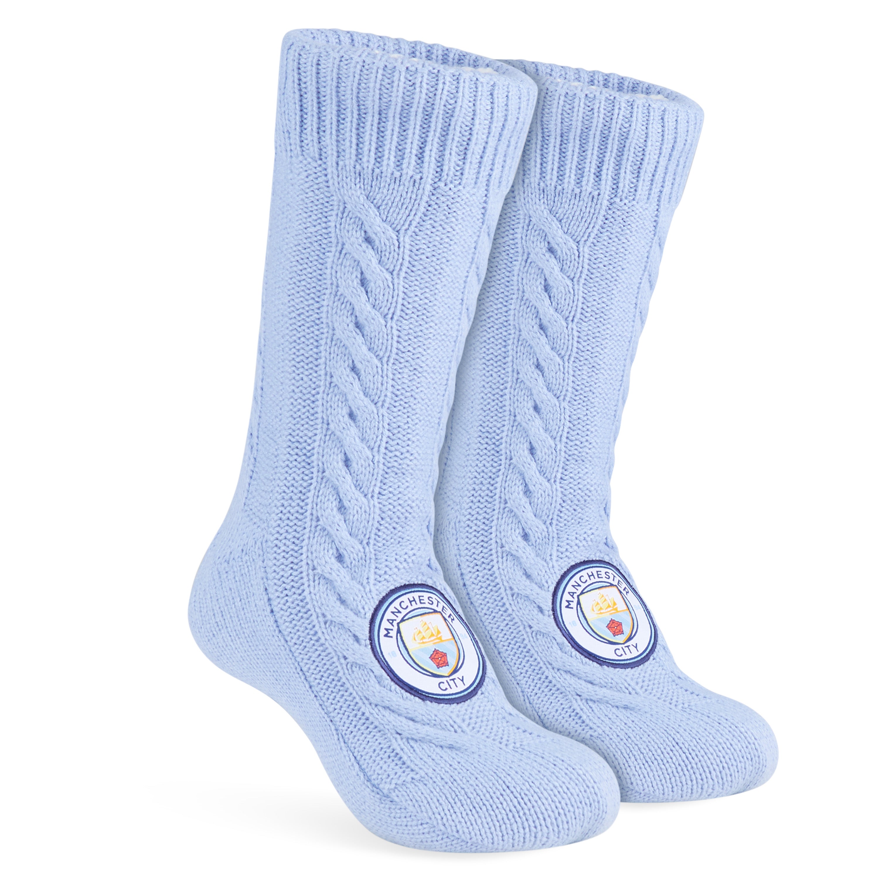 MANCHESTER CITY FC Slipper Socks for Men and Teenagers - Soft Warm Non Slip Bed Socks - Get Trend