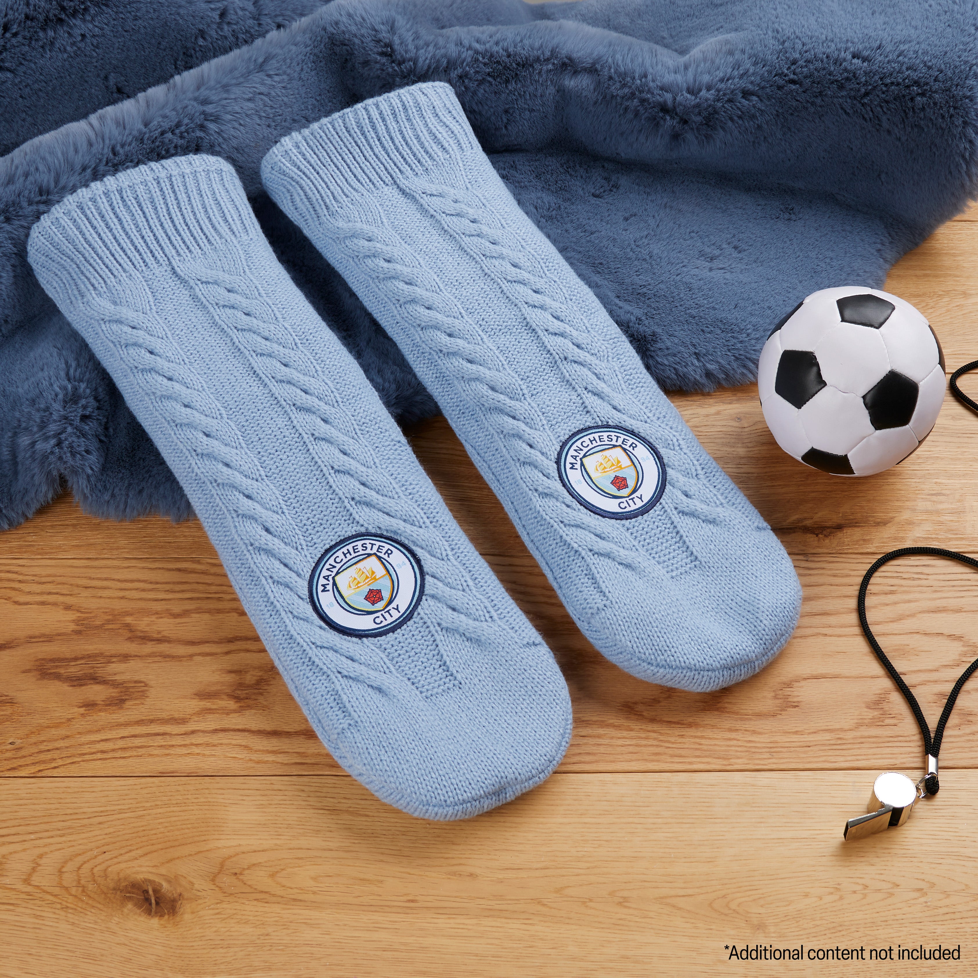 MANCHESTER CITY FC Slipper Socks for Men and Teenagers - Soft Warm Non Slip Bed Socks - Get Trend