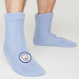MANCHESTER CITY FC Slipper Socks for Men and Teenagers - Soft Warm Non Slip Bed Socks - Get Trend