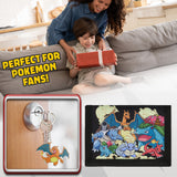 Pokemon Wallet Kids Teenagers Anime Trifold Canvas Wallet with ID Pocket Coin Purse & Keyring Pikachu Gift Set for Travel Outdoors Sports Gamer Gifts (Black/Multi) - Get Trend