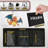Pokemon Wallet Kids Teenagers Anime Trifold Canvas Wallet with ID Pocket Coin Purse & Keyring Pikachu Gift Set for Travel Outdoors Sports Gamer Gifts (Black/Multi) - Get Trend
