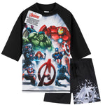 Get Trend Marvel | Avengers Swimsuit Set for Boys Teenagers 2 Pcs with Swimming Trunks Boys Rash Vest for Swimming Beach Trip Holiday Essentials - Get Trend
