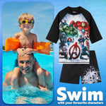 Get Trend Marvel | Avengers Swimsuit Set for Boys Teenagers 2 Pcs with Swimming Trunks Boys Rash Vest for Swimming Beach Trip Holiday Essentials - Get Trend