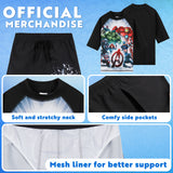 Get Trend Marvel | Avengers Swimsuit Set for Boys Teenagers 2 Pcs with Swimming Trunks Boys Rash Vest for Swimming Beach Trip Holiday Essentials - Get Trend