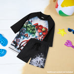 Get Trend Marvel | Avengers Swimsuit Set for Boys Teenagers 2 Pcs with Swimming Trunks Boys Rash Vest for Swimming Beach Trip Holiday Essentials - Get Trend