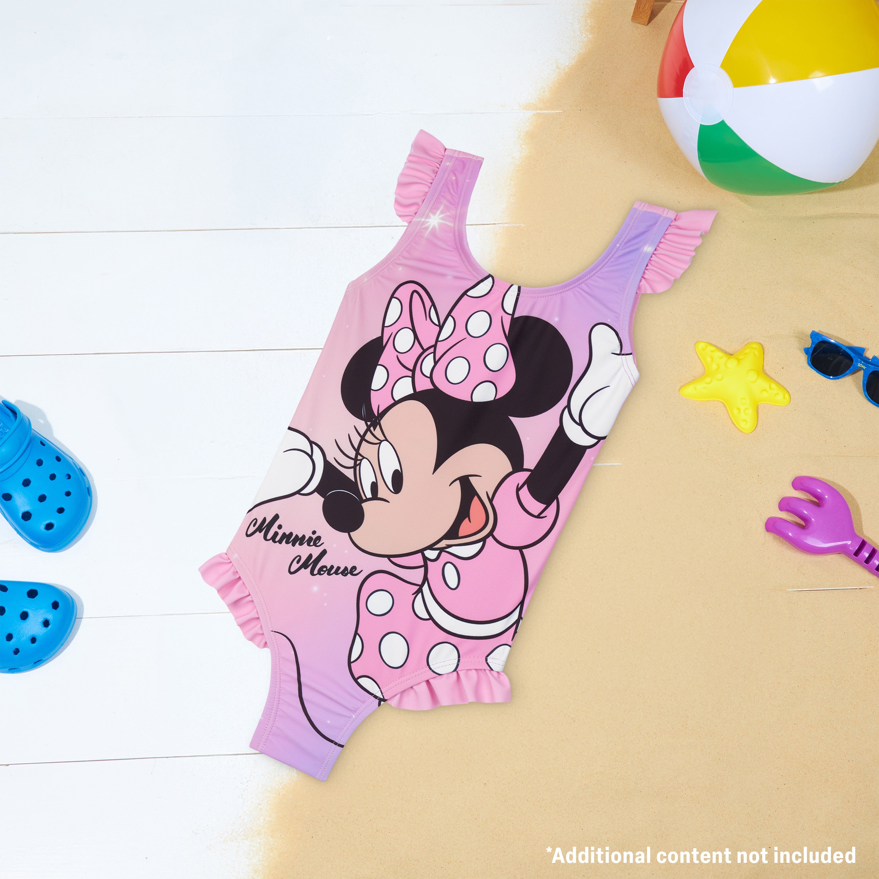 Get Trend Disney | Minnie mouse Girls Swimming Costume Toddlers One Piece Stretchy Swimsuit Comfortable Straps Swimwear for Beach Pool Swimming Holiday Essentials - Get Trend