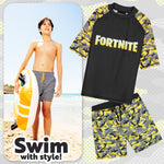 Get Trend | Fortnite Swimsuit Set for Boys Teenagers 2 Pcs with Swimming Trunks Boys Rash Vest for Swimming Beach Trip Holiday Essentials - Get Trend