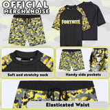 Get Trend | Fortnite Swimsuit Set for Boys Teenagers 2 Pcs with Swimming Trunks Boys Rash Vest for Swimming Beach Trip Holiday Essentials - Get Trend