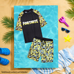 Get Trend | Fortnite Swimsuit Set for Boys Teenagers 2 Pcs with Swimming Trunks Boys Rash Vest for Swimming Beach Trip Holiday Essentials - Get Trend