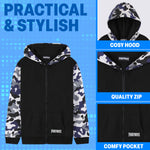 Fortnite Hoodie for Boys Teenagers Zip Up Jacket Warm Hooded Pullover Cosy Zipped Long Sleeve Gaming Sweater Casual Fashion Gaming Gifts for Boys - Get Trend