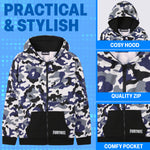 Fortnite Hoodie for Boys Teenagers Zip Up Jacket Warm Hooded Pullover Cosy Zipped Long Sleeve Gaming Sweater Casual Fashion Gaming Gifts for Boys - Get Trend